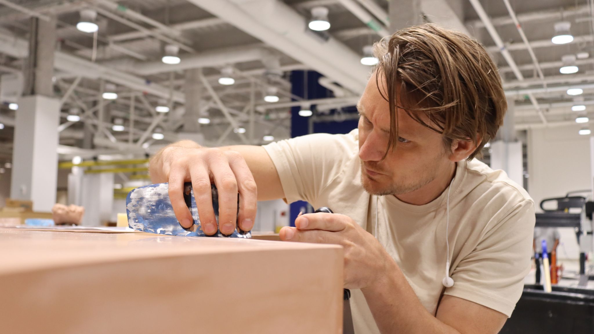 Approximately 150 pounds of clay was used to create the model. 